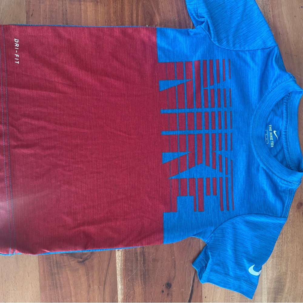 Nike Kids Short Sleeve Blue and Red Tee